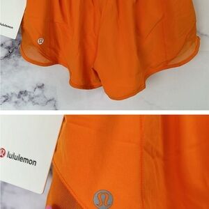 New Lululemon Hotty Hot High-Rise Lined Short 2.5" Orange Soda